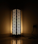 METSY Designer Laser Cut Floor Lamp Metal Floor Lamps for Living Room Corner | Corner Floor Lamp | Column Floor Lamp