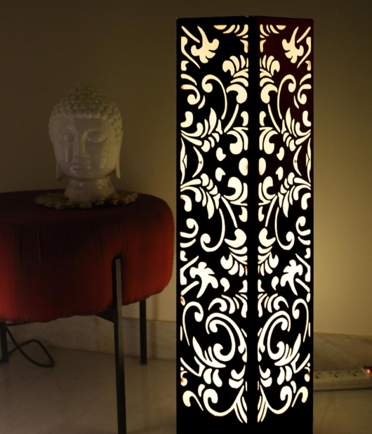METSY Designer Stylish Laser Cut Floor Lamp Metal Floor Lamps for Living Room Corner | Floor Lamps for Home Decoration