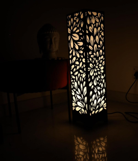 METSY Designer Laser Cut Floor Lamp Metal Floor Lamps for Living Room Corner | Corner Floor Lamp | Column Floor Lamp | Floor Lamps for Home Decoration