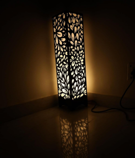 METSY Designer Laser Cut Floor Lamp Metal Floor Lamps for Living Room Corner | Corner Floor Lamp | Column Floor Lamp | Floor Lamps for Home Decoration