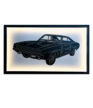 Vintage Muscle Car Metal Wall Art With Frame