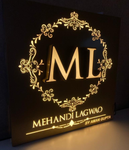 Custom Mehndi Artist Glow Board