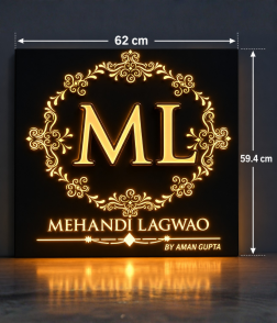 Custom Mehndi Artist Glow Board
