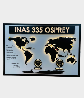 Custom Navy World Map Wall Decor