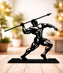 Spartan Spear Warrior Metal Art