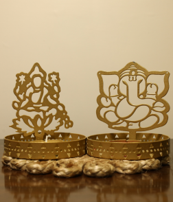 Divine Lakshmi Ganesha Diya Stand