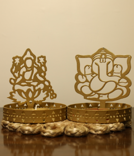 Divine Lakshmi Ganesha Diya Stand