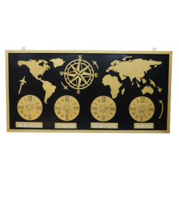 Global Timekeeper World Map Wall Art