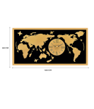 Majestic World Map Timepiece Black and Golden