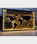 Luxury World Map LED Office Sign
