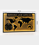 Luxury World Map LED Office Sign