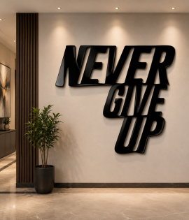Never Give Up – Inspirational Metal Wall Art