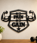 No Pain No Gain Gym Metal Wall Art