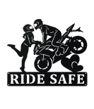 Ride Safe Biker Metal Wall Art