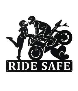 Ride Safe Biker Metal Wall Art