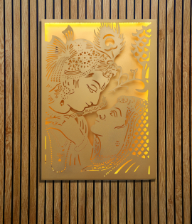 Radha Krishna Divine Metal Wall Art