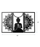 Zen Buddha Serenity Mandala Metal Wall Art (3 Panel Set)
