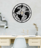 World Traveler Metal Wall Clock