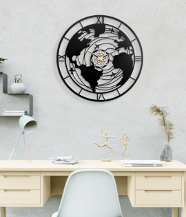 World Traveler Metal Wall Clock