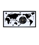 Luminous Horizons World Map Wall Art Black and White
