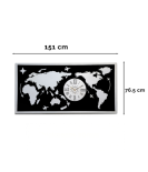Luminous Horizons World Map Wall Art White and Black