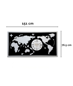Luminous Horizons World Map Wall Art White and Black