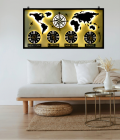 Global Time Navigator – Metal World Map With Clock