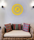 METSY Metal Yellow Ohm Religious Symbol 3D Acrylic Wall Hanging Decor Items For Temple/Room/Living Room/Bedroom/Office/Home | Metal Wall Art | Wall Decor Items & Wall sculpture