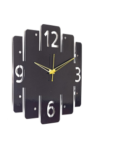 METSY Wall Clock Metal Wall Art Clock Decor for Living Room | Metal Wall Art | Wall Hangings for Home Decoration| Size: 28x28 cm | Precise Laser Cutting &amp; Black Powder Coated