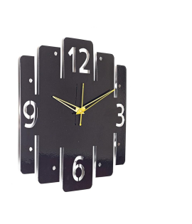 METSY Wall Clock Metal Wall Art Clock Decor for Living Room | Metal Wall Art | Wall Hangings for Home Decoration| Size: 28x28 cm | Precise Laser Cutting &amp; Black Powder Coated