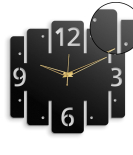 METSY Wall Clock Metal Wall Art Clock Decor for Living Room | Metal Wall Art | Wall Hangings for Home Decoration| Size: 28x28 cm | Precise Laser Cutting & Black Powder Coated