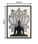 METSY Home Decor Meditation Buddha Mandala Metal Art | Wall Hanging Wall Arts for Home |Meditation Buddha Frames for Wall Modern Art | Made of Metal(1.2cm) | Scratch & Rust Resistant