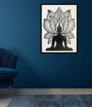 METSY Home Decor Meditation Buddha Mandala Metal Art | Wall Hanging Wall Arts for Home |Meditation Buddha Frames for Wall Modern Art | Made of Metal(1.2cm) | Scratch & Rust Resistant