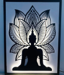 METSY Home Decor Meditation Buddha Mandala Metal Art | Wall Hanging Wall Arts for Home |Meditation Buddha Frames for Wall Modern Art | Made of Metal(1.2cm) | Scratch & Rust Resistant