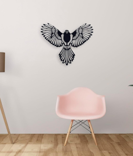 METSY Stunning Wall Decor, Graphical Bird Art Black Powder Coated Finish - Perfect for Living Room, Kid's Room, Bedroom, Hallway | Metal Wall Art | Wall Decor Items