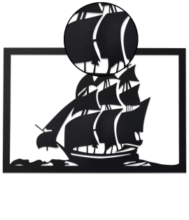 METSYSail Boat Wall Art,(62x44.5cm),Made of 1.2mm Metal Sheet, Crafted with Laser Cutting, Black Powder Coated, For Living room, Kid's Room, Bedroom, Hallway