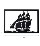 METSYSail Boat Wall Art,(62x44.5cm),Made of 1.2mm Metal Sheet, Crafted with Laser Cutting, Black Powder Coated, For Living room, Kid's Room, Bedroom, Hallway