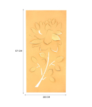 METSY Metal Flower Wall Art Golden in Rectangular Shape for Home/Bedroom/Office/Hallways etc | Metal Wall Art | Wall Decor Items(57x28 cm)