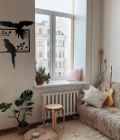 METSYLaser Cut Twin Parrots Metal Wall Art