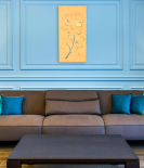 METSY Metal Flower Wall Art Golden in Rectangular Shape for Home/Bedroom/Office/Hallways etc | Metal Wall Art | Wall Decor Items(57x28 cm)