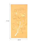METSY Metal Flower Wall Art Golden in Rectangular Shape for Home/Bedroom/Office/Hallways etc | Metal Wall Art | Wall Decor Items(57x28 cm)