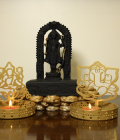 METSY Ganesh ji Laxmi ji Round Shape Tealights Candle Holder | Modern Design Diya for Mandil | Diwali Decoration and Gifting Item | Urli Bowls for Home. (Metal- 12cm * 12 cm)