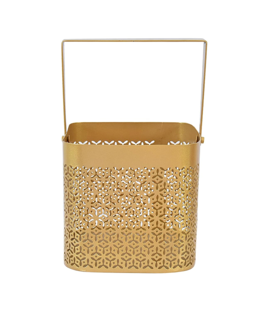 METSY Metal Cutting Edge Candle Light Holder Basket in Rectangular Shape | Metal Art | Home Decor Items
