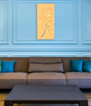 METSY Metal Flower Wall Art Golden in Rectangular Shape for Home/Bedroom/Office/Hallways etc | Metal Wall Art | Wall Decor Items