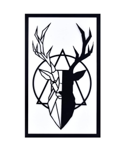 Metsy Stylish Stunning Wall Decor, Graphical Dear Face Art(76cmx45cm) Black Powder Coated Finish - Perfect for Living Room, Kid's Room, Bedroom, Hallway | Metal Wall Art | Wall Decor Items