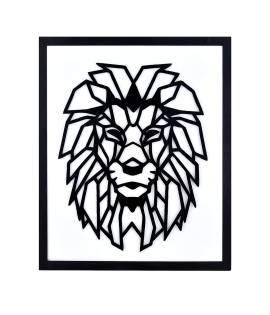 METSY STYLISH Stunning Wall Decor, Graphical Lion Face Art Black (60x50cm) - Perfect for Living Room, Kid's Room, Bedroom, Hallway | Metal Wall Art | Wall Decor Items With Attractive Looks