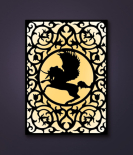 METSY METSYLaser Cut Backlit Pegasus Wall Hanging(Size: 61x44cm) Fitted with LED and Acrylic for Even Glow.