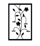 METSY Multi Colour Iron Handcraft Candle Tealight Holder Wall Hanging Leaf Frame