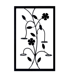 METSY Multi Colour Iron Handcraft Candle Tealight Holder Wall Hanging Leaf Frame