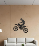 METSY Wall Decor(Dirt Bike Rider) Metal Art, Made of 1.2mm Metal Sheet, Crafted with Laser Cutting,(PREMIUM FINISH),Scratch Resistant, Rust Resistant (Size: 45x43cm)
